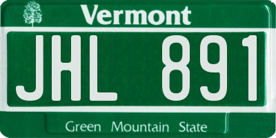 VT license plate JHL891