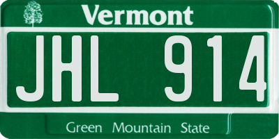 VT license plate JHL914