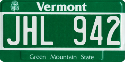 VT license plate JHL942