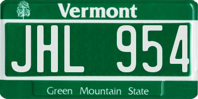 VT license plate JHL954