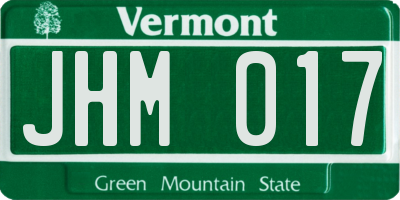 VT license plate JHM017