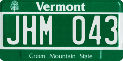 VT license plate JHM043