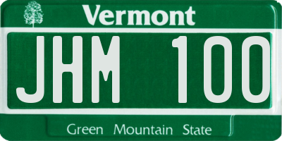 VT license plate JHM100
