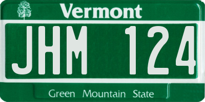 VT license plate JHM124