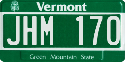 VT license plate JHM170