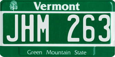 VT license plate JHM263