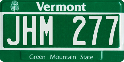 VT license plate JHM277