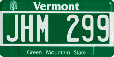 VT license plate JHM299
