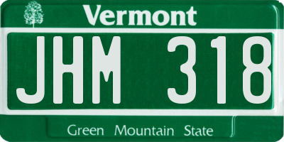 VT license plate JHM318