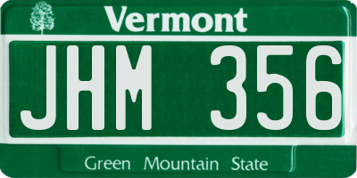 VT license plate JHM356