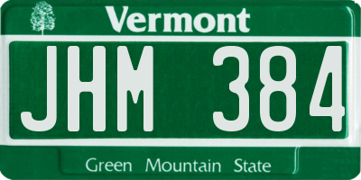 VT license plate JHM384