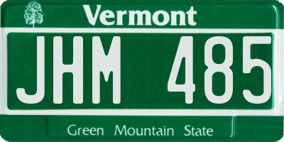 VT license plate JHM485