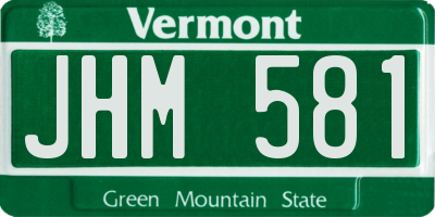 VT license plate JHM581
