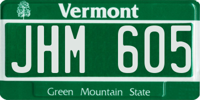 VT license plate JHM605