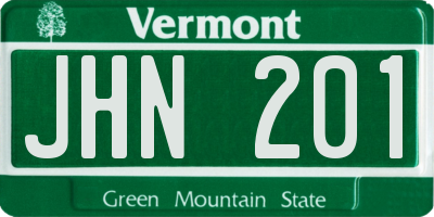 VT license plate JHN201