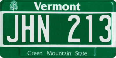 VT license plate JHN213