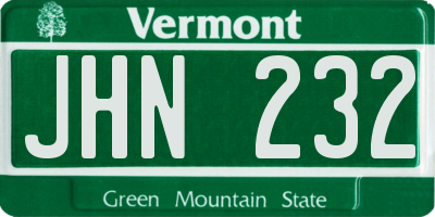 VT license plate JHN232