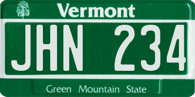 VT license plate JHN234