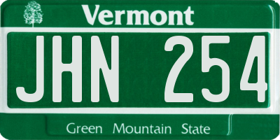 VT license plate JHN254