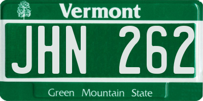 VT license plate JHN262