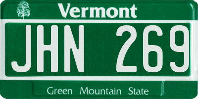 VT license plate JHN269