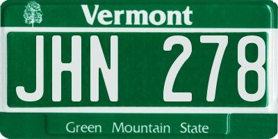 VT license plate JHN278
