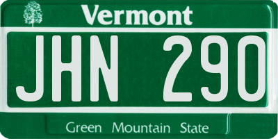 VT license plate JHN290