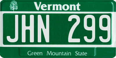 VT license plate JHN299