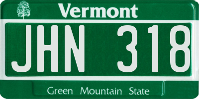 VT license plate JHN318