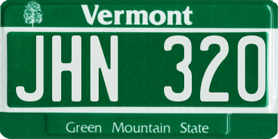 VT license plate JHN320