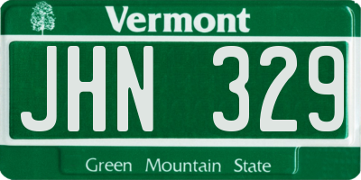 VT license plate JHN329