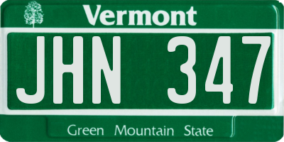 VT license plate JHN347