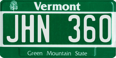 VT license plate JHN360