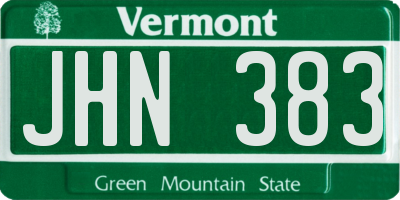 VT license plate JHN383