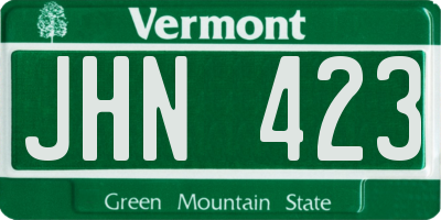 VT license plate JHN423