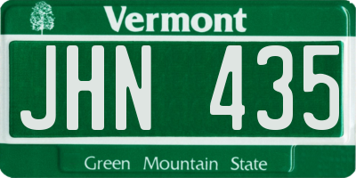 VT license plate JHN435