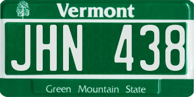 VT license plate JHN438