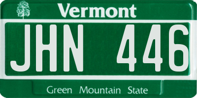 VT license plate JHN446