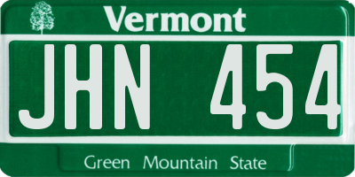 VT license plate JHN454