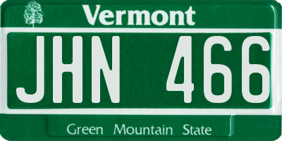 VT license plate JHN466