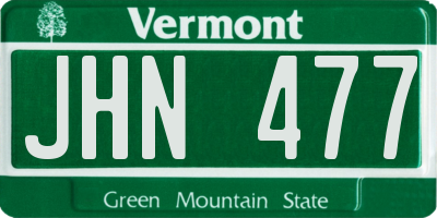 VT license plate JHN477