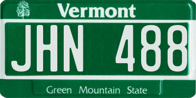 VT license plate JHN488