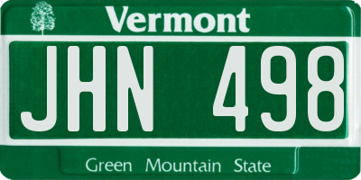 VT license plate JHN498