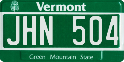 VT license plate JHN504