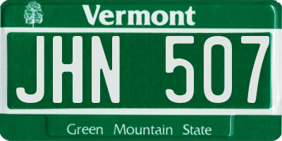 VT license plate JHN507
