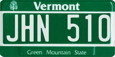 VT license plate JHN510