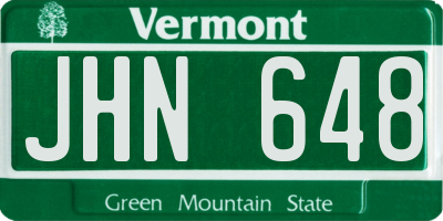 VT license plate JHN648