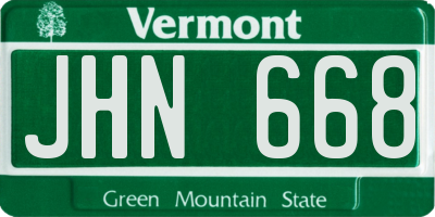 VT license plate JHN668