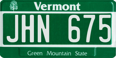 VT license plate JHN675