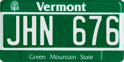 VT license plate JHN676